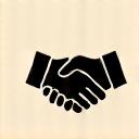 An icon representing a handshake or partnership collaboration.