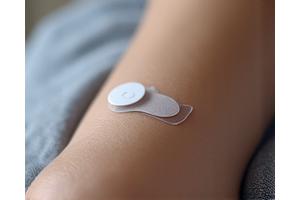 A specialized discreet skin patch sensor for continuous glucose monitoring.